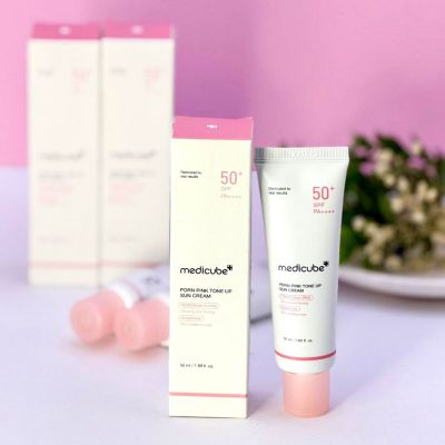 کرم ضدآفتاب مدی کیوب medicube مدل تون آپ PDRN PINK TONE UP
