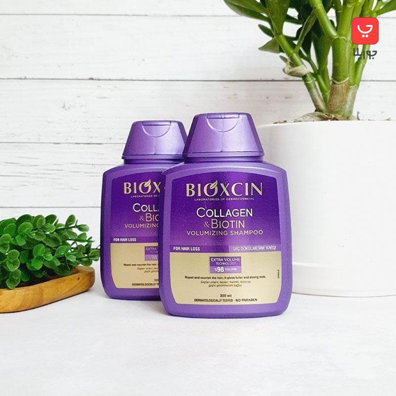 شامپو تقویت کننده و ضد ریزش مو بیوکسین Bioxcin مدل کلاژن و بیوتین اصلی